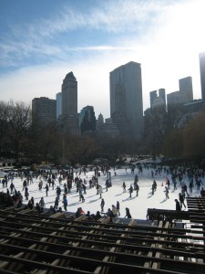 Pista de patinaje sobre hielo en central park. Cool!